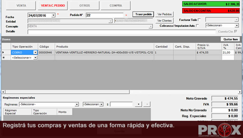 Registrá tus compras y ventas de una forma rapida y efectiva.