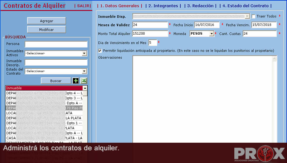 Administra los contratos de alquiler