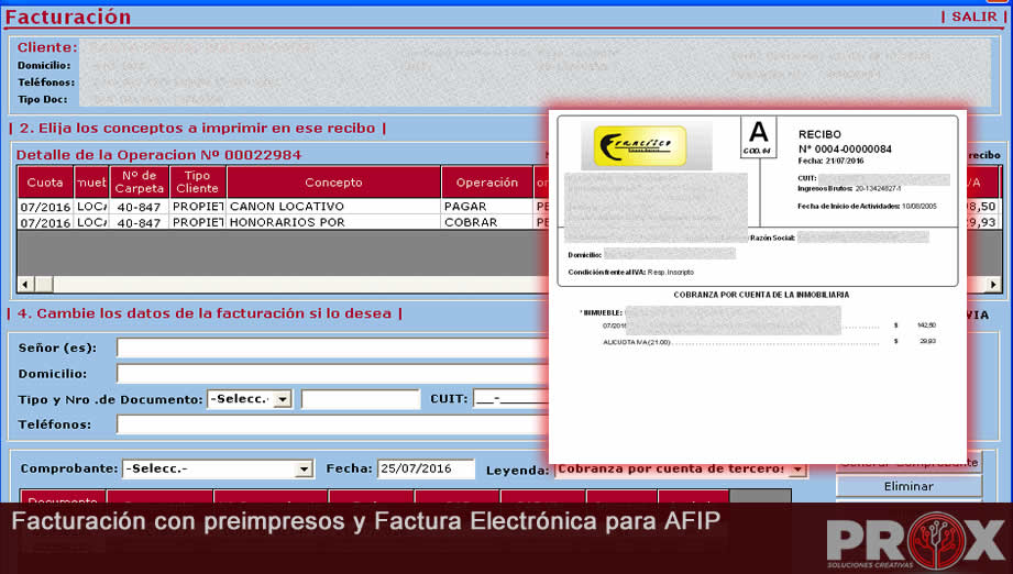 Facturacion con preimpresos, factura electronica, afip